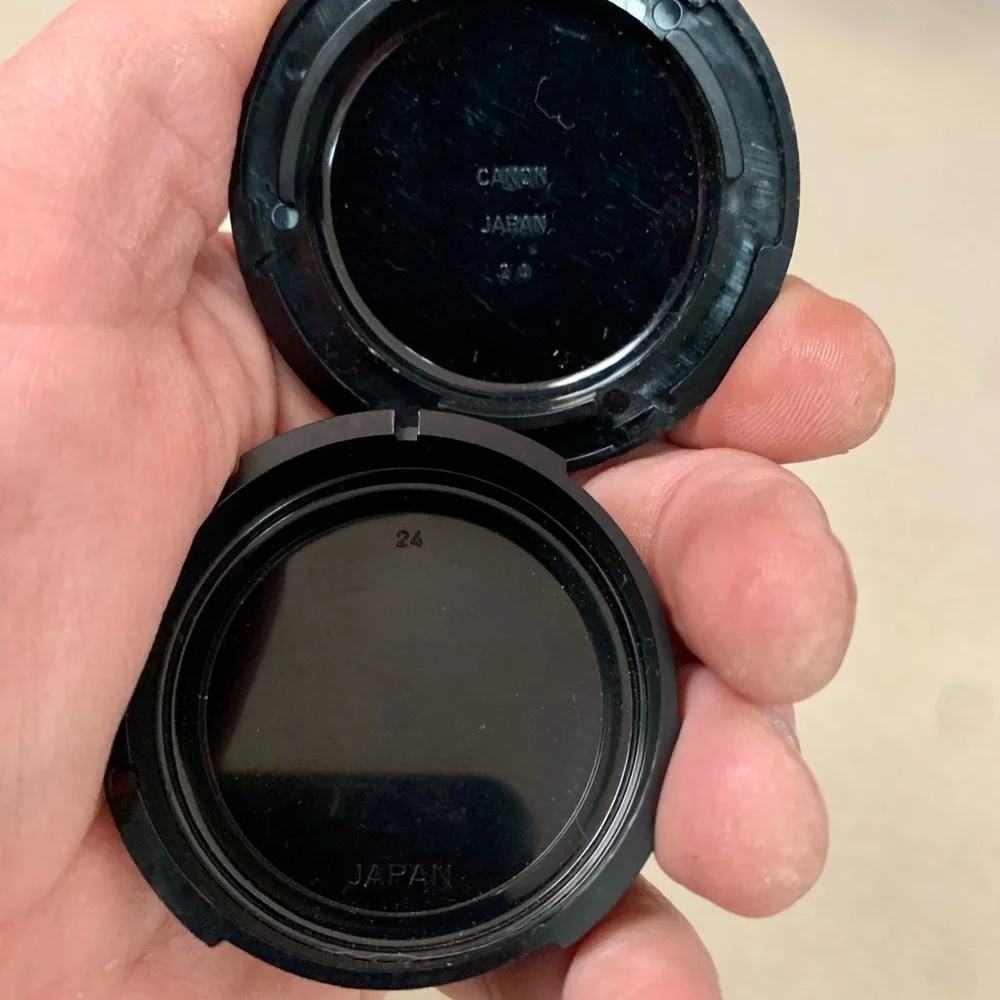 Genuine Front & Rear Lens Caps For Canon FD 24mm F/2.8 Wide Angle MF Lens